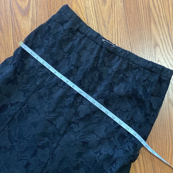 Black lace Woman’s Vitage midi skirt A-line flare  elastic waistband size M~L - Picture 12 of 16